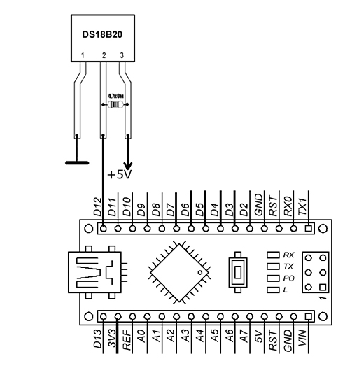 Подключение ds18b20 к Ардуино
