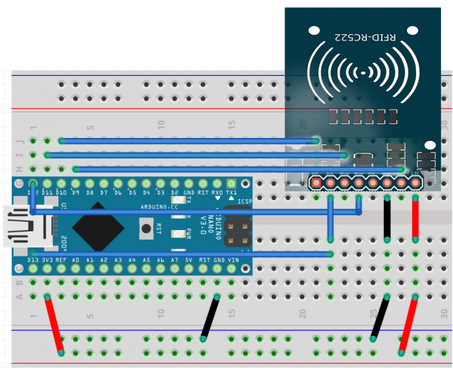 Подключение RFID RC522 к плате Ардуино НАНО